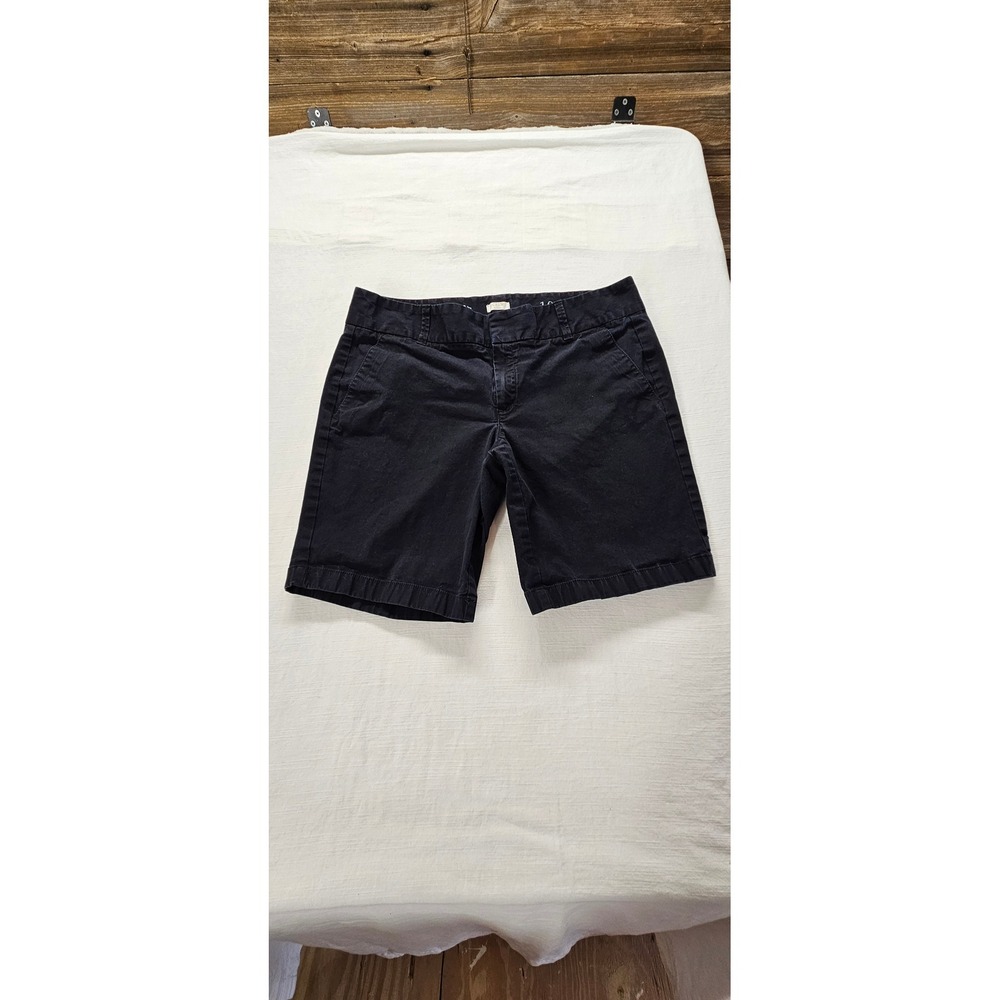 J.Crew Frankie Chino Shorts Navy Blue‎ Stretch Cotton Size 10 Womens